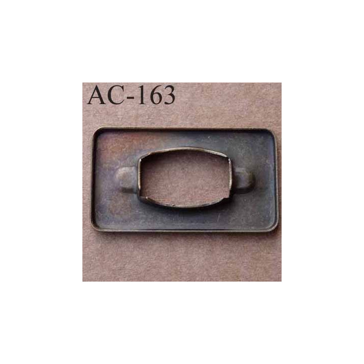 Boucle etrier anneau rectangulaire métal couleur bronze largeur 37 mm 