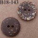 bouton 18 mm couleur marron chiné mat 2 trous diamètre 18 mm