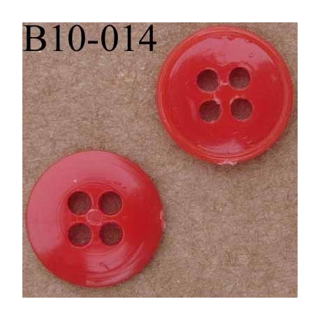 bouton diamètre 10 mm couleur rouge 4 trous