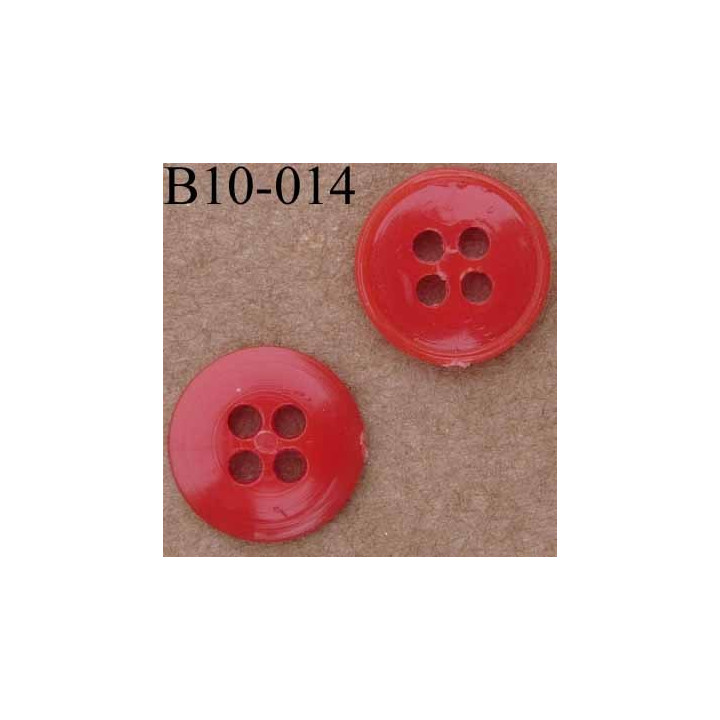 bouton diamètre 10 mm couleur rouge  4 trous