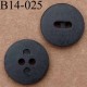 bouton diamètre 14 mm couleur noir mat 2 trous
