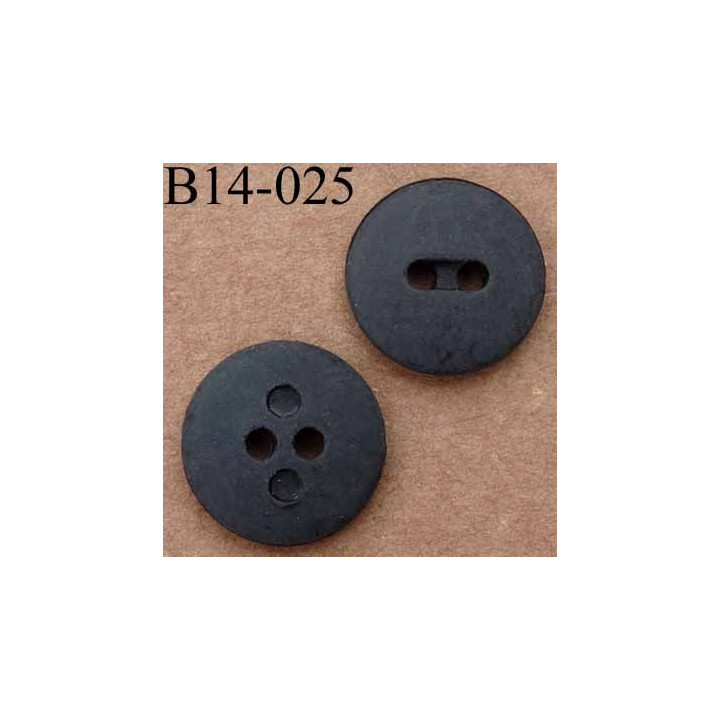 bouton diamètre 14 mm couleur noir mat  2 trous