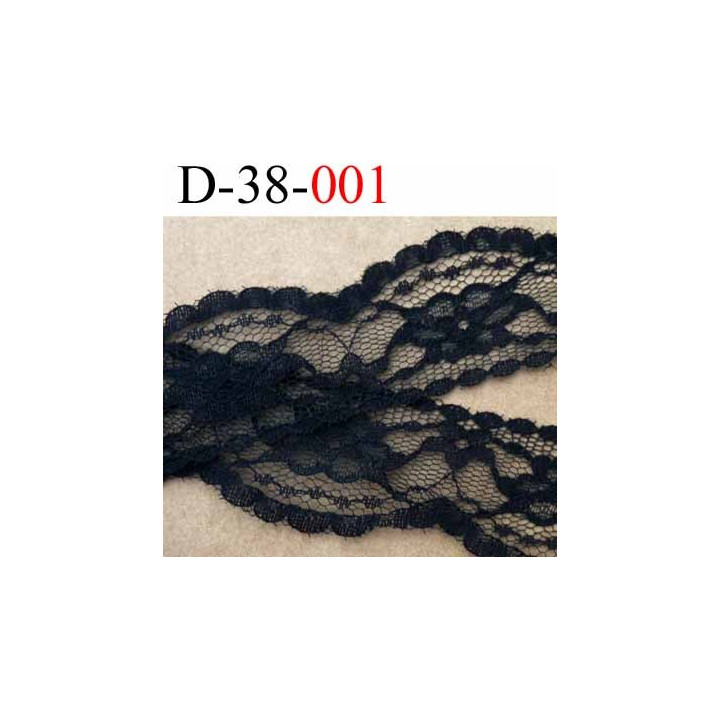 dentelle synthétique largeur 38 mm couleur noir prix au mètre