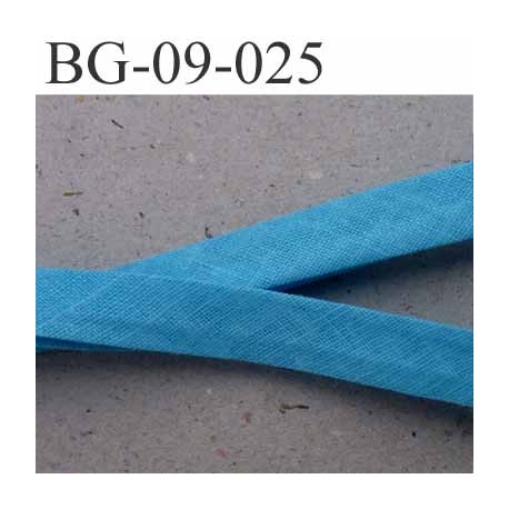 galon biais passe poil plié largeur 10 mm 2 rebords plié de 9 mm plus 2 rebords de 4 mm couleur bleu 100 % coton 