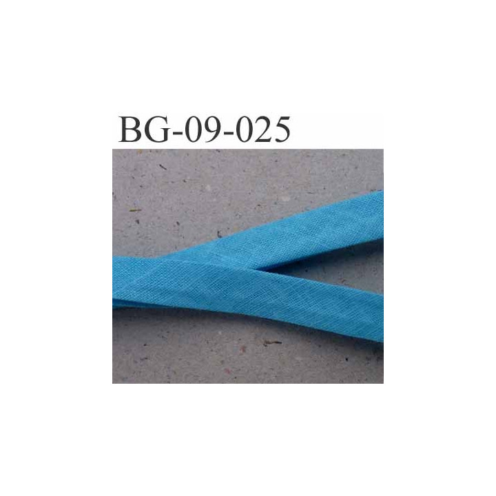 galon biais passepoil plié largeur 9 mm 2 rebords plié de 9 mm plus 2 rebords de 4 mm couleur bleu en coton