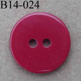 bouton diamètre 14 mm couleur rouge foncé brillant  2 trous