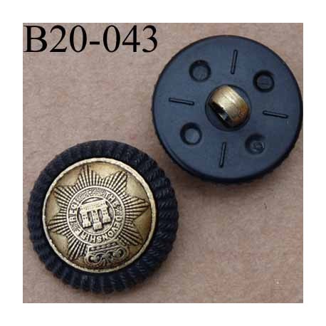 bouton 20 mm pvc couleur noir et doré un anneau diamètre 20 mm
