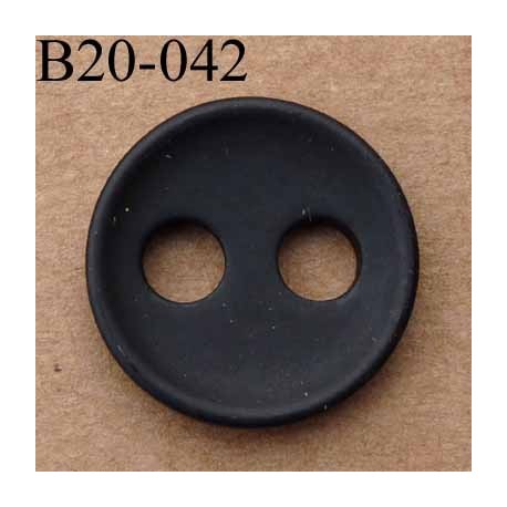 bouton 20 mm 2 gros trous de 5 mm de diamètre couleur noir mat