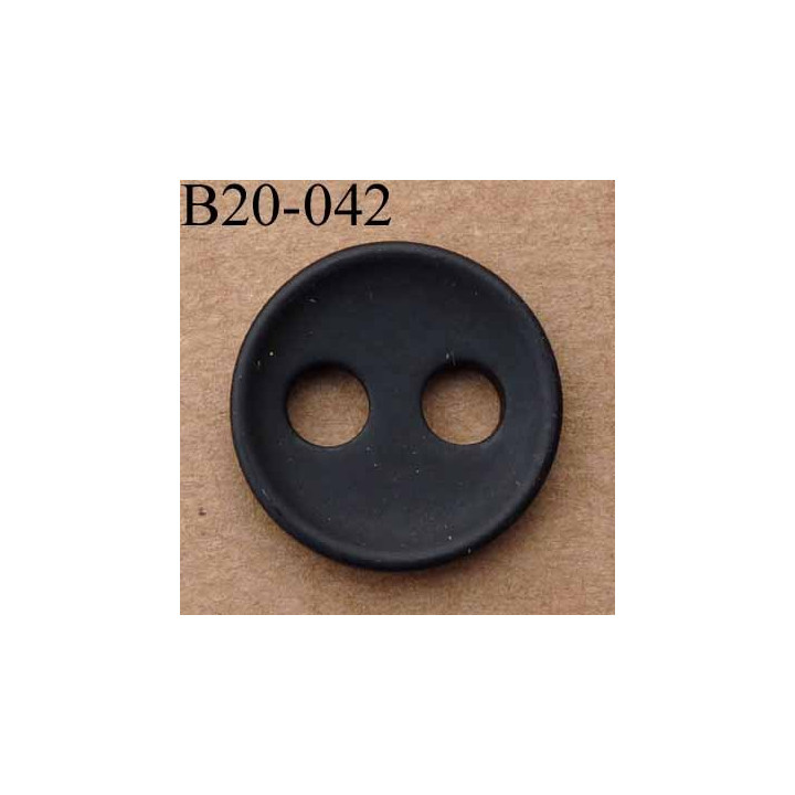 bouton 20 mm 2 gros trous de 5 mm de diamètre couleur noir mat