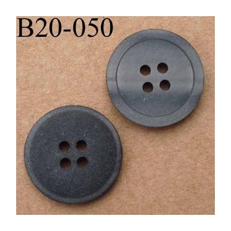 bouton 20 mm couleur anthracite nacré 4 trous diamètre 20 mm