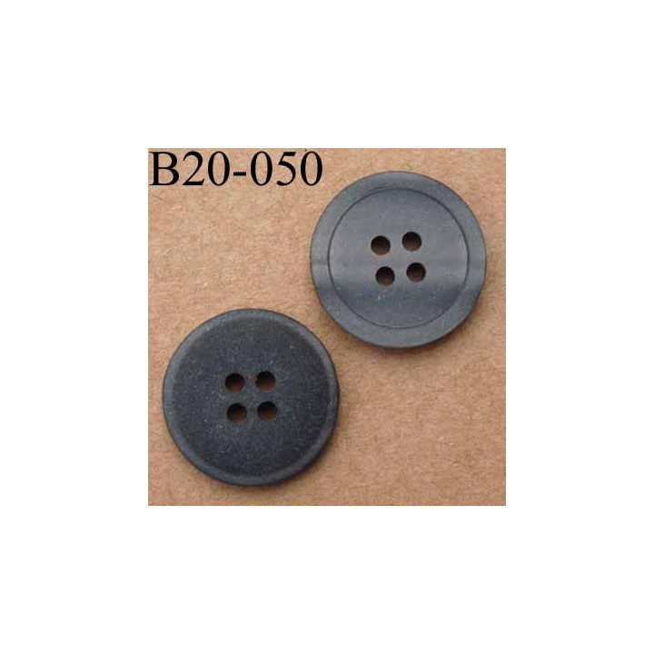 bouton 20 mm couleur anthracite nacré 4 trous diamètre 20 mm