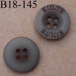 bouton 18 mm couleur marron mat inscription kulte incrusté 4 trous diamètre 18 mm