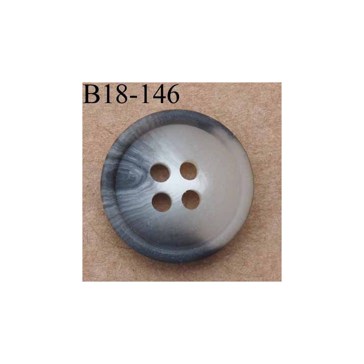 bouton 18 mm couleur beige marron marbré clair  4 trous diamètre 18 mm