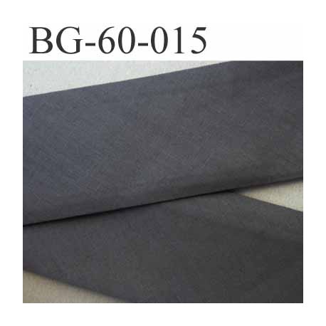 biais ruban galon a plat plié 60 +dix+dix mm en coton couleur gris largeur 6 cm plus 2 fois dix mm prix au mètre