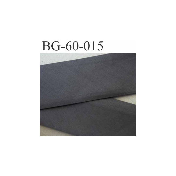 biais ruban galon a plat plié 60 +dix+dix mm en coton couleur gris largeur 6 cm plus 2 fois dix mm prix au mètre
