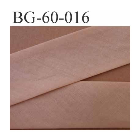 biais ruban galon a plat plié 60 +dix+dix mm en coton couleur beige chair largeur 6 cm plus 2 fois dix mm prix au mètre