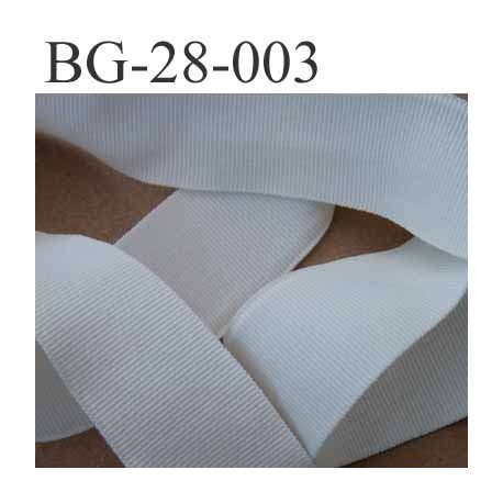 galon ruban gros grain couleur blanc souple doux légèrement élastique synthétique double face largeur 28 mm prix du mètre