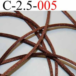 cordon queue de rat en satin  brillant couleur marron bronze diamètre 2.5 mm très solide prix du mètre 