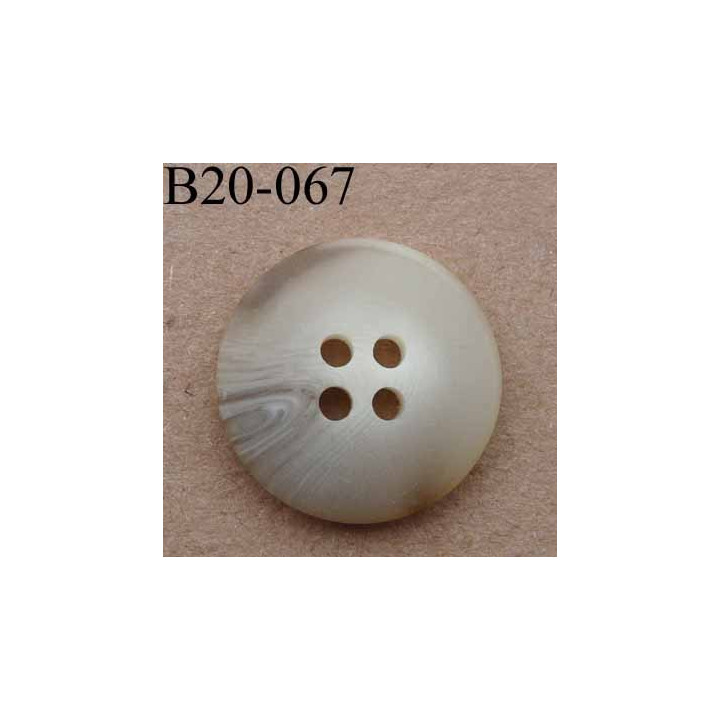 bouton 20 mm couleur beige marbré 4 trous diamètre 20 mm