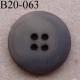 bouton 20 mm couleur marron mat 4 trous diamètre 20 mm