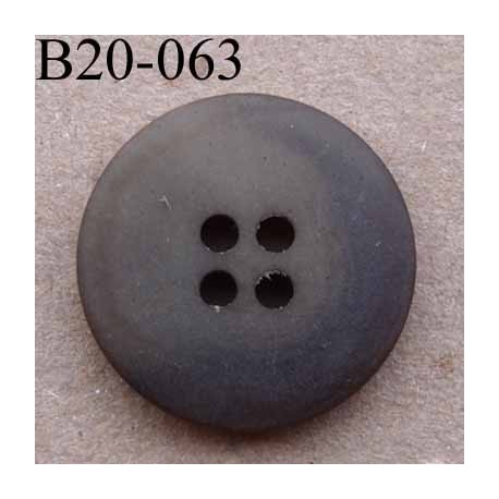 bouton 20 mm couleur marron mat 4 trous diamètre 20 mm