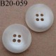 bouton 20 mm couleur ivoire blanc translucide avec bordure 4 trous diamètre 20 mm