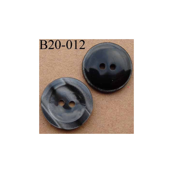 bouton 20 mm couleur gris bleu dégradé brillant 2 trous diamètre 20 mm