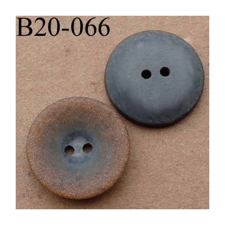 bouton 20 mm couleur anthracite mordoré brillant 2 trous diamètre 20 mm