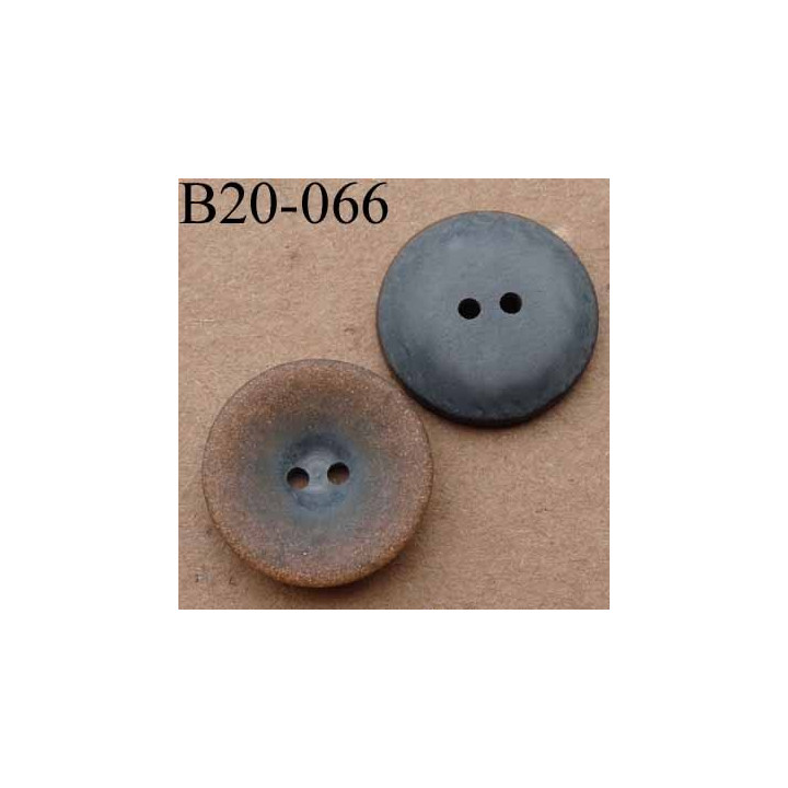 bouton 20 mm couleur anthracite mordoré brillant  2 trous diamètre 20 mm