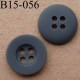 bouton diamètre 15 mm couleur gris mat avec bordure 4 trous