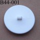 bouton diamètre 44 mm pvc couleur blanc brillant accroche avec un anneau