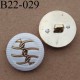 bouton 22 mm métal et pvc couleur blanc et chromé accroche un anneau diamètre 22 mm