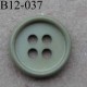 bouton 12 mm couleur vert kaki brillant 4 trous diamètre 12 mm