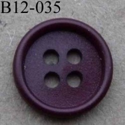 bouton 12 mm couleur bourgogne 4 trous diamètre 12 mm