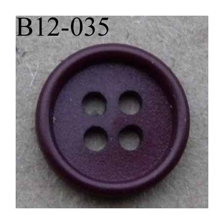 bouton 12 mm couleur bourgogne 4 trous diamètre 12 mm