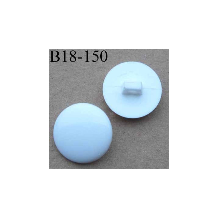 bouton 18 mm pvc couleur blanc brillant accroche un anneau diamètre 18 mm