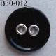 bouton diamètre 30 mm 2 trous sertis métal couleur noir brillant épaisseur 4 mm