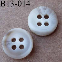 bouton diamètre 13 mm  4 trous couleur beige écru dégradé 