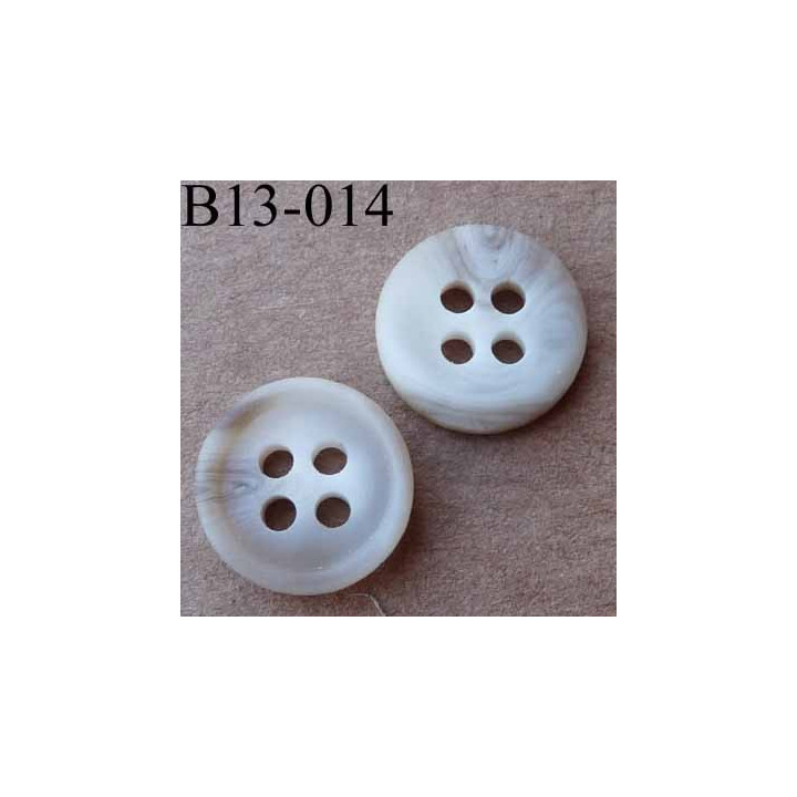 bouton diamètre 13 mm  4 trous couleur beige écru dégradé 