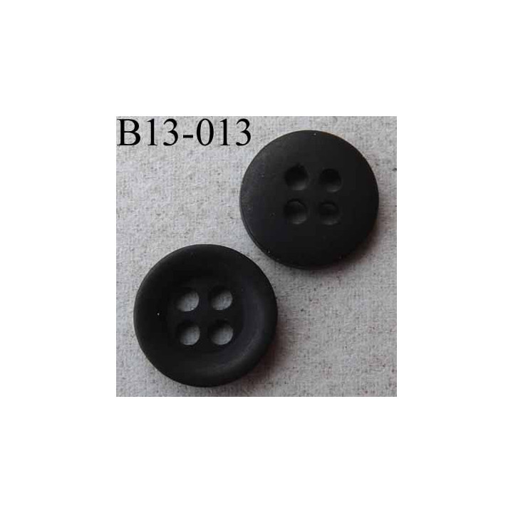 bouton diamètre 13 mm  4 trous couleur marron foncé mat