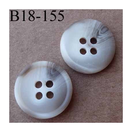 bouton 18 mm couleur marron dégradé écru 4 trous diamètre 18 mm