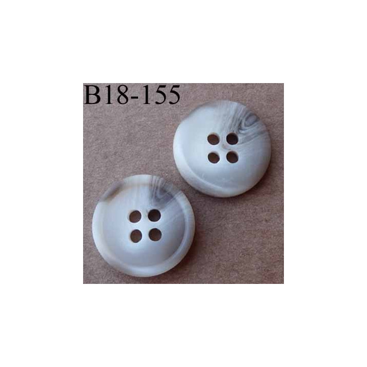 bouton 18 mm couleur marron dégradé écru 4 trous diamètre 18 mm