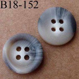 bouton 18 mm couleur gris dégradé écru 4 trous diamètre 18 mm