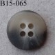 bouton diamètre 15 mm 4 trous couleur gris écru dégradé translucide diamètre 15 mm