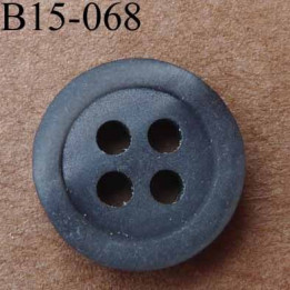 bouton 15 mm  couleur anthracite reflets nacré 4 trous diamètre 15 millimètres