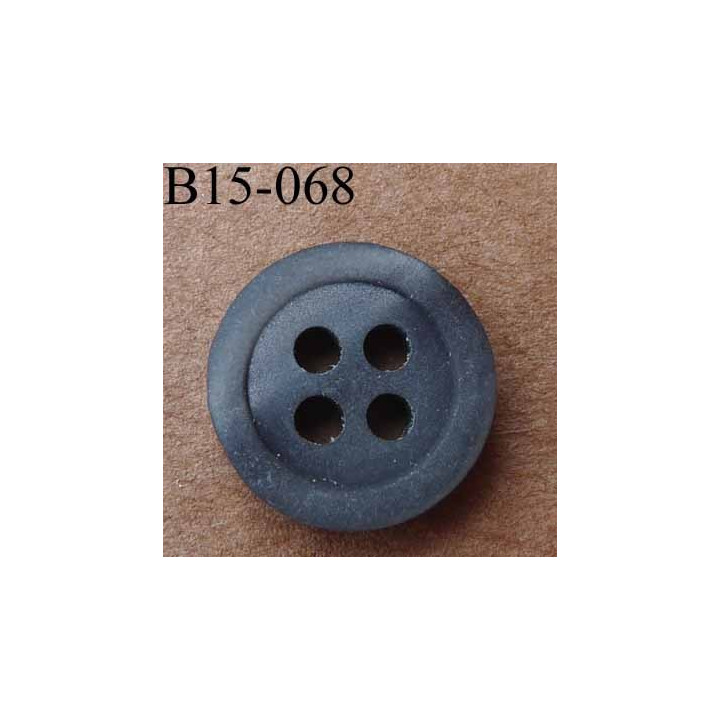 bouton 15 mm  couleur anthracite reflets nacré 4 trous diamètre 15 millimètres