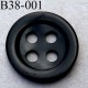 bouton 38 mm couleur noir brillant 4 gros trous (diamètre 6 millimètres) épaisseur 5 mm