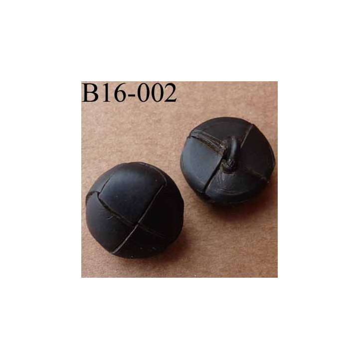 bouton 16 mm  couleur marron façon cuir accroche un anneau diamètre 16 millimètres