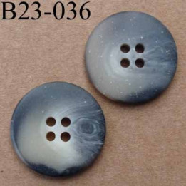 bouton 23 mm  couleur gris beige marbré mat 4 trous diamètre 23 millimètres