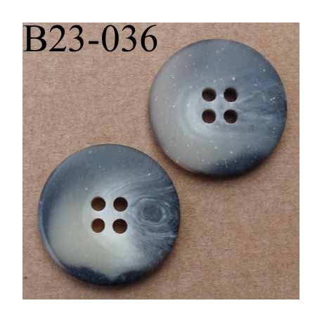 bouton 23 mm couleur gris beige marbré mat 4 trous diamètre 23 millimètres